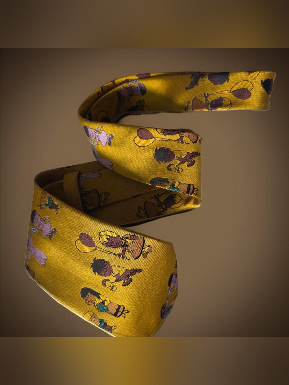VINTAGE HANDMADE People of All Colors Animated Tie